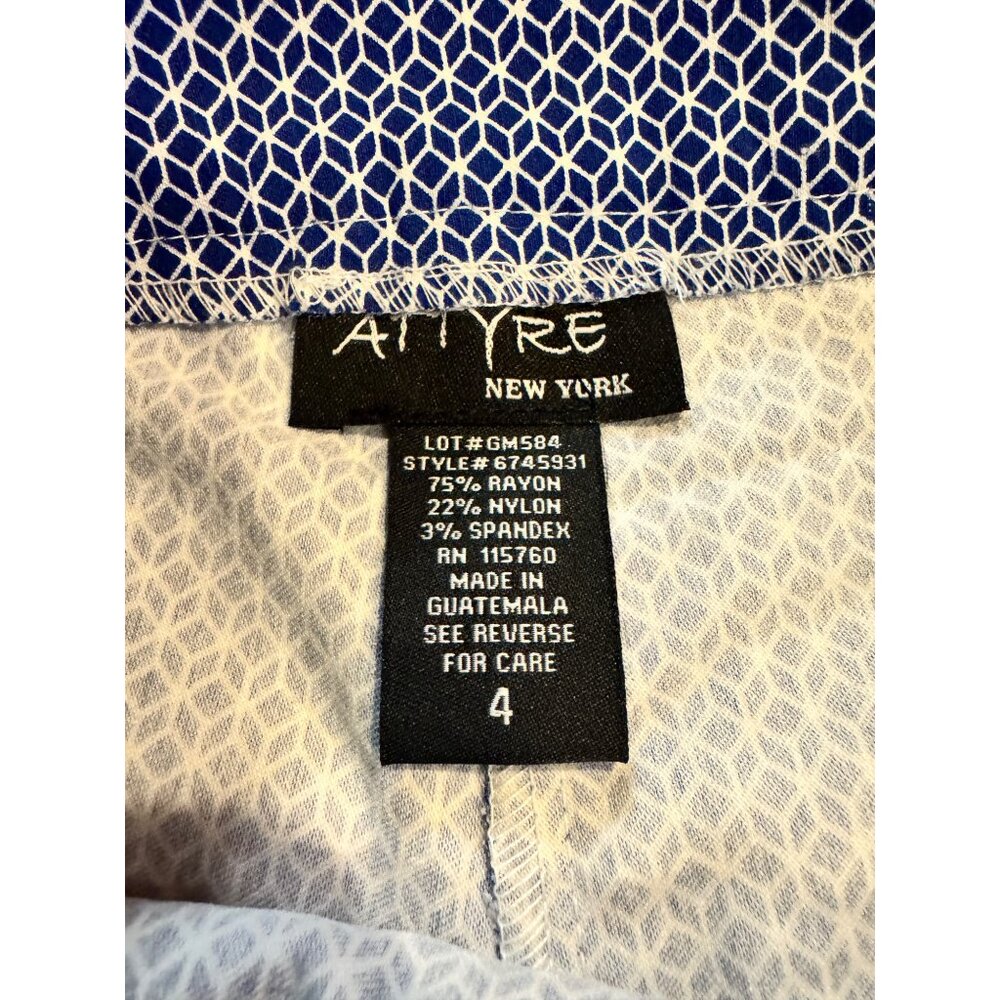Attire New York Womens Blue Geometric Skort Size 4 Rayon/Nylon/Spandex - Picture 4 of 11